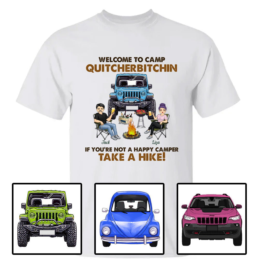 Custom JP Shirts, Welcome To Camp Quitcherbitchin If You're Not A Happy Camper Take A Hike Apparel CTM Hoodie Youth Custom - Printyourwear