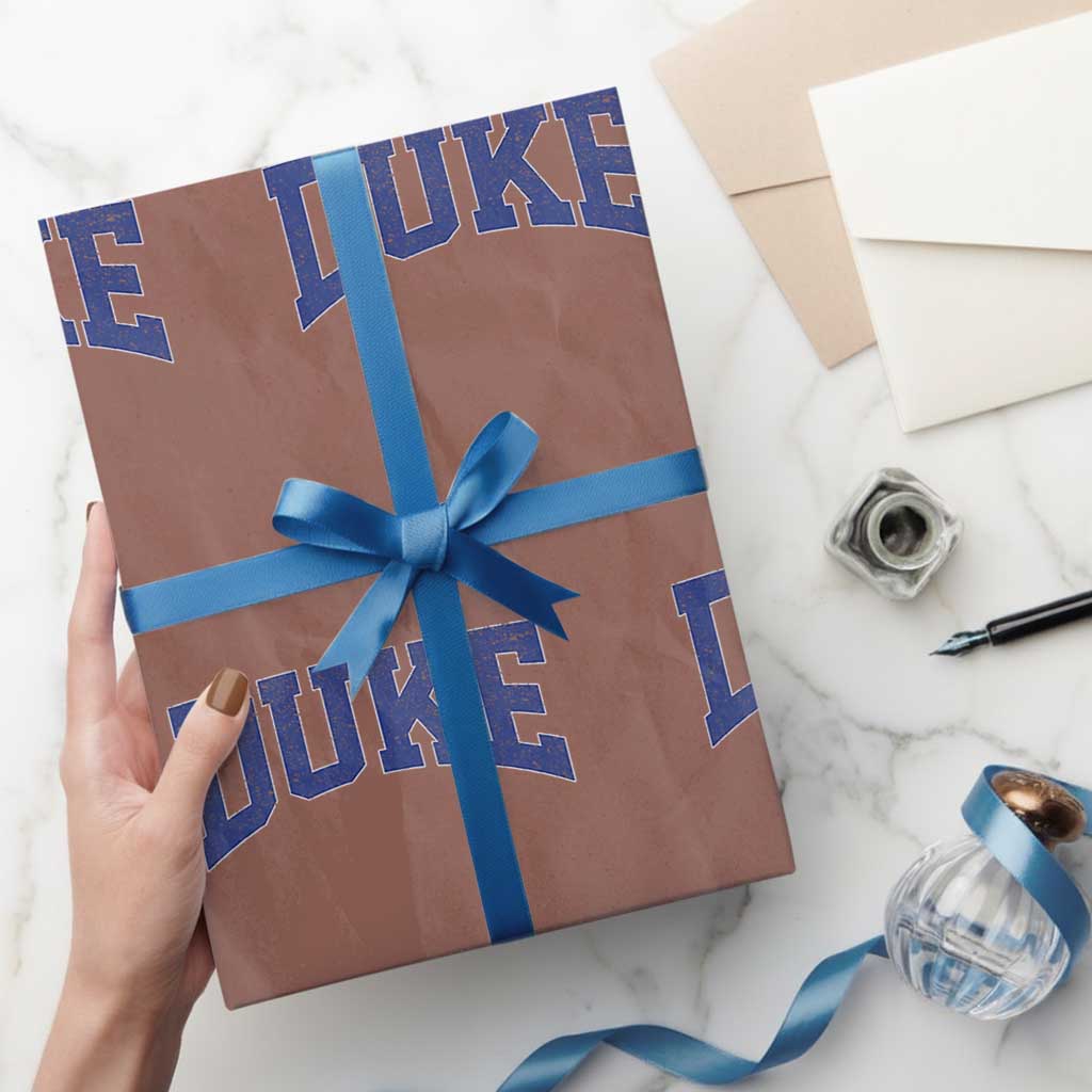 Duke Bold Name Sports Fans Wrapping Paper Roll TS11 Mocha Print Your Wear