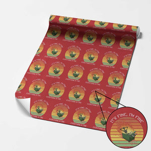 Dumpster Fire Skeleton Wrapping Paper Roll It's Fine I'm Fine Everything Is Fine TS02 Red Print Your Wear