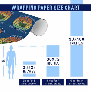 Dumpster Fire Skeleton Wrapping Paper Roll It's Fine I'm Fine Everything Is Fine TS02 Print Your Wear