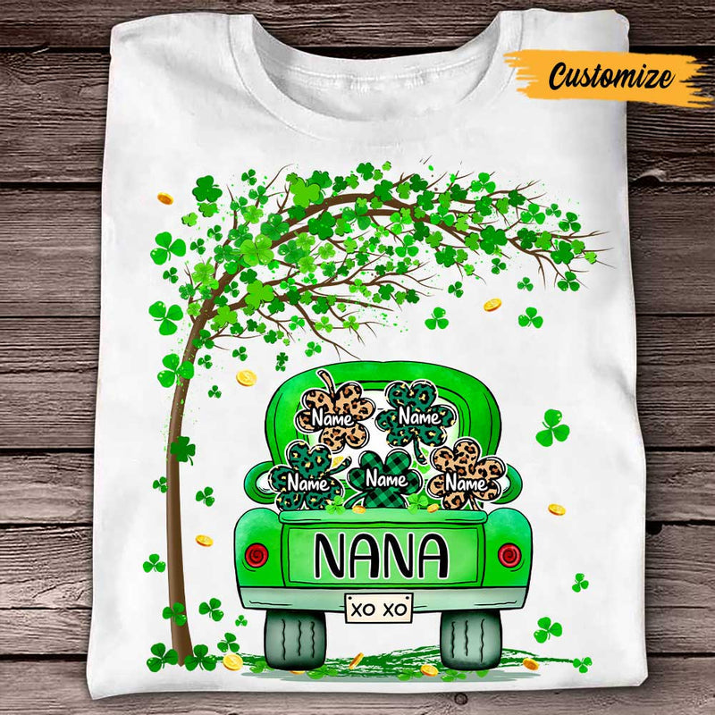 Personalized St Patricks Day Grandma T Shirt Shamrock Truck NO.2 CTM Youth Custom - Printyourwear