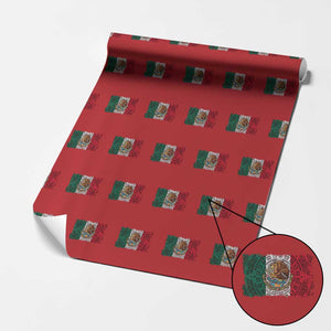 Eagle Mexican Flag Wrapping Paper Roll Aztecs Mexico Heritage Roots TS10 Red Print Your Wear