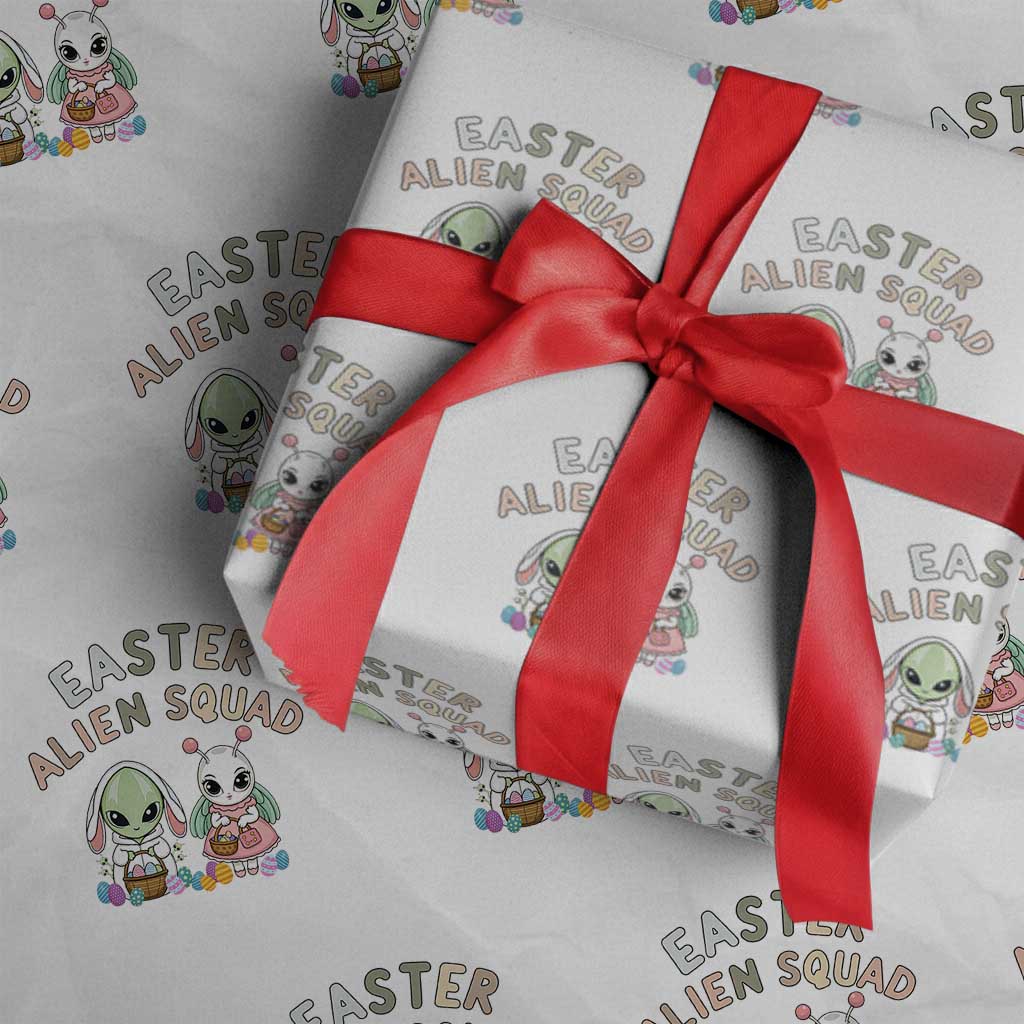 Easter Alien Squad Wrapping Paper Roll Funny UFO Lover Gift TS12 White Print Your Wear