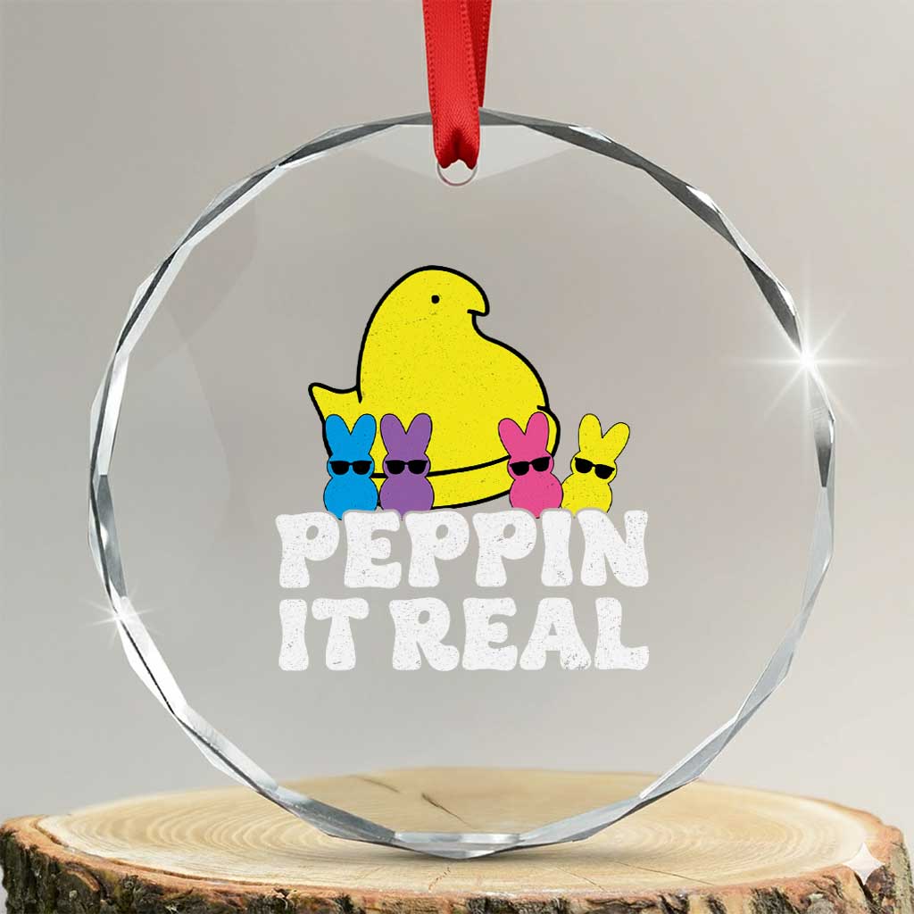 Easter Bunny Crystal Glass Ornament Peepin It Real Rabbit Candy Easter TS10 Transparent Glass 3'' Circle Print Your Wear