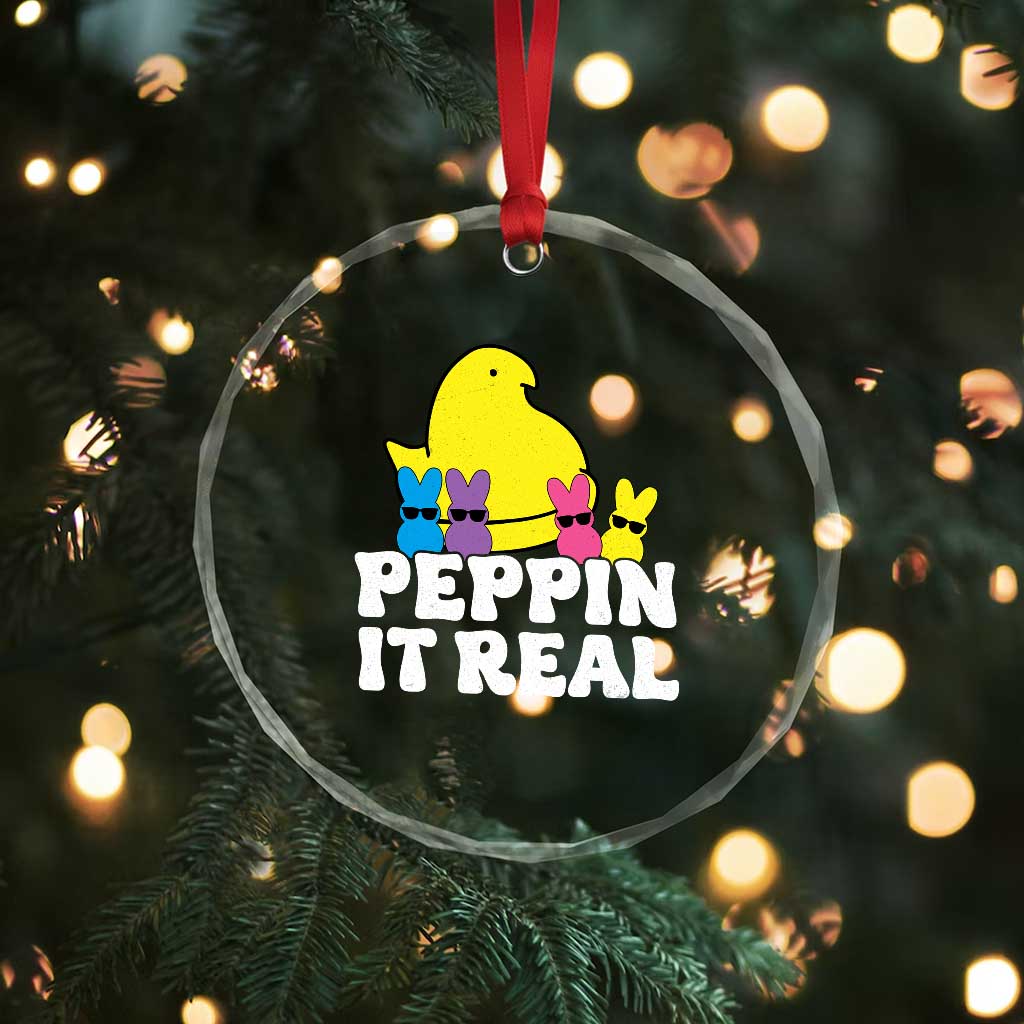 Easter Bunny Crystal Glass Ornament Peepin It Real Rabbit Candy Easter TS10 Print Your Wear