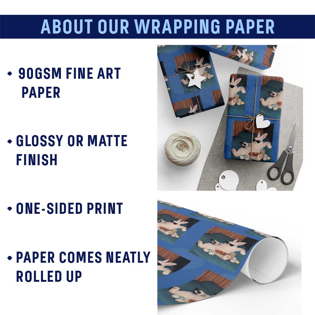 Easter Bunny Iced Coffee Wrapping Paper Roll Funny Animal Meme TS14 Print Your Wear