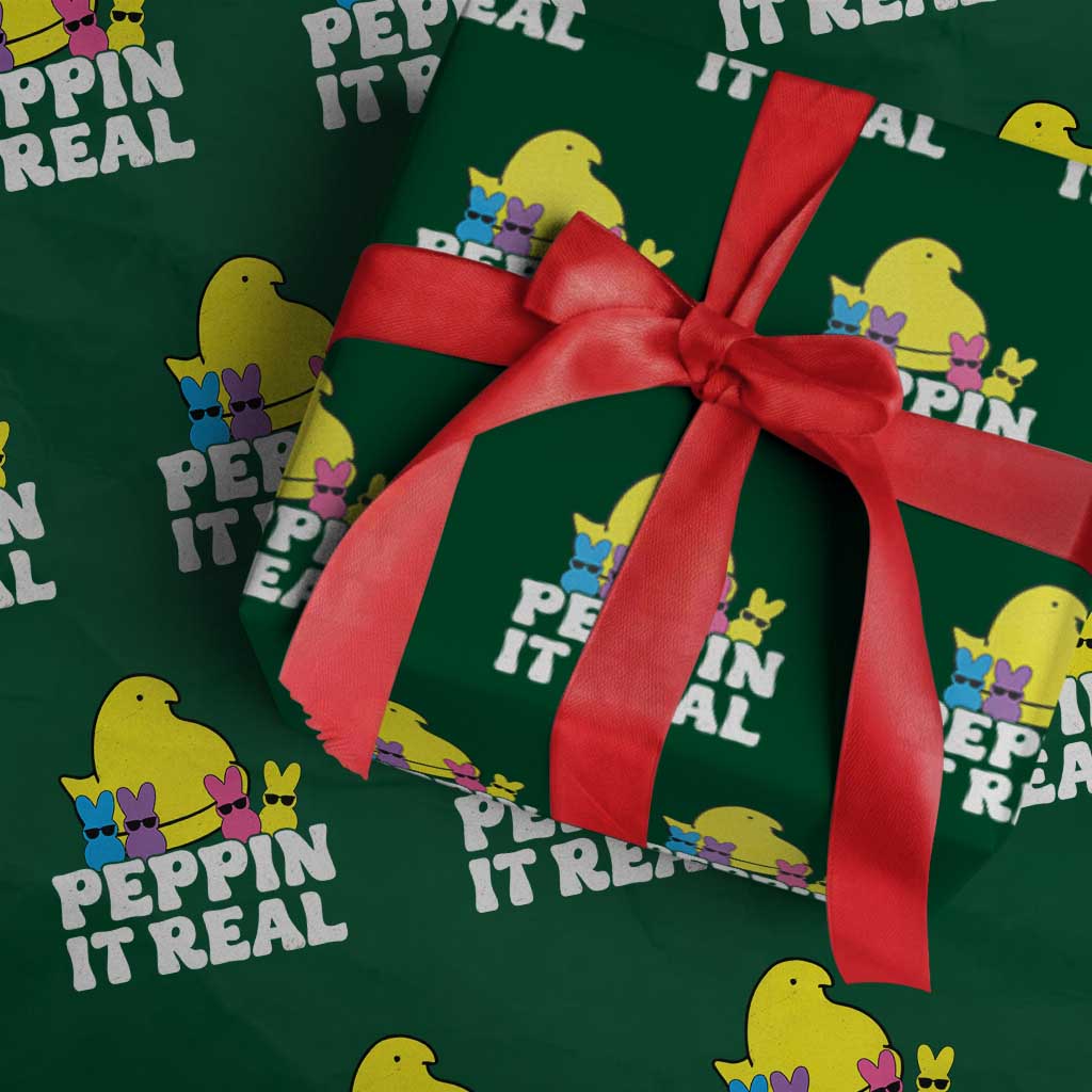 Easter Bunny Wrapping Paper Roll Peepin It Real Rabbit Candy Easter TS10 Green Print Your Wear