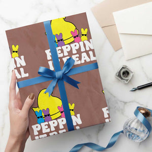 Easter Bunny Wrapping Paper Roll Peepin It Real Rabbit Candy Easter TS10 Mocha Print Your Wear
