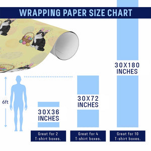 Easter Day Cat Bunny Ears Eggs Graphic Wrapping Paper Roll TS02 Print Your Wear