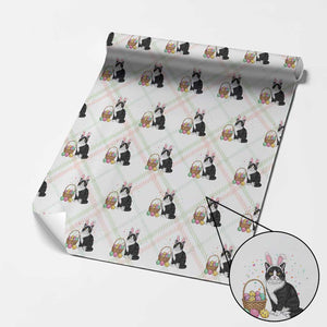 Easter Day Cat Bunny Ears Eggs Graphic Wrapping Paper Roll TS02 Christmas Plaid Print Your Wear