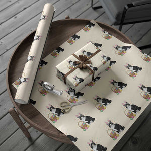 Easter Day Cat Bunny Ears Eggs Graphic Wrapping Paper Roll TS02 Beige Print Your Wear