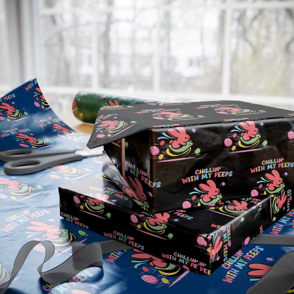 Easter Day Wrapping Paper Roll Chillin With My Peeps Bunnies TS10 Black Print Your Wear