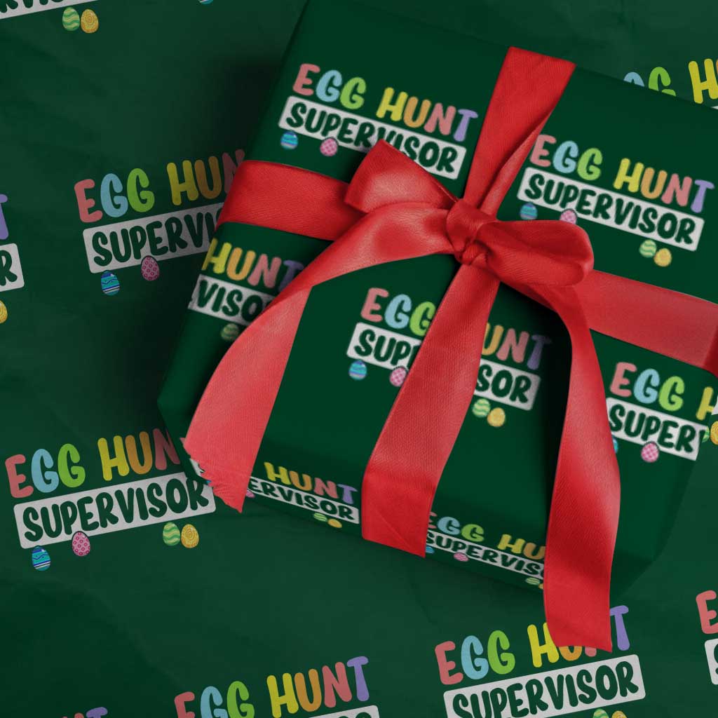Easter Egg Hunt Supervisor Wrapping Paper Roll Funny Mom Dad TS10 Green Print Your Wear