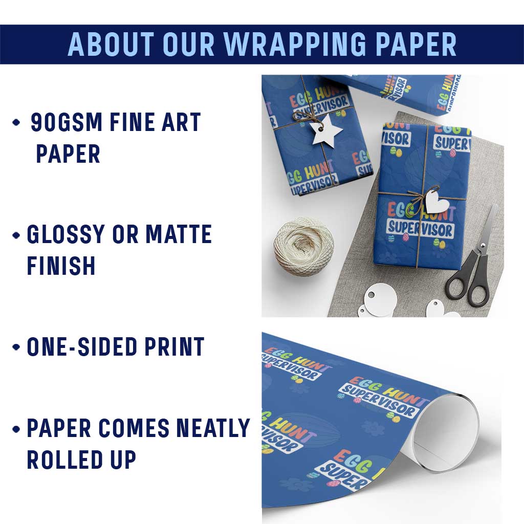 Easter Egg Hunt Supervisor Wrapping Paper Roll Funny Mom Dad TS10 Print Your Wear