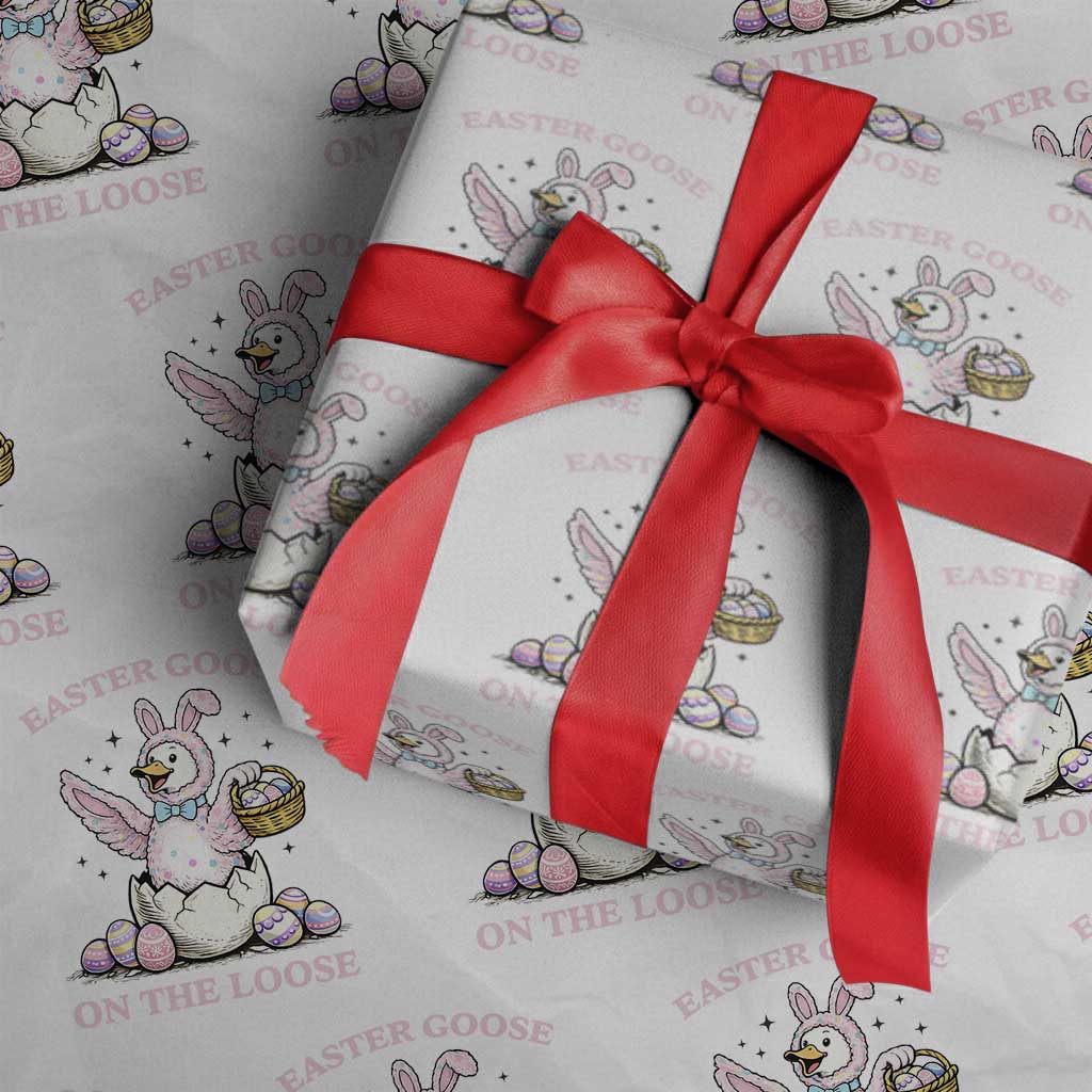 Easter Goose On The Loose Wrapping Paper Roll Funny Easter Egg Hunt Gift TS12 White Print Your Wear