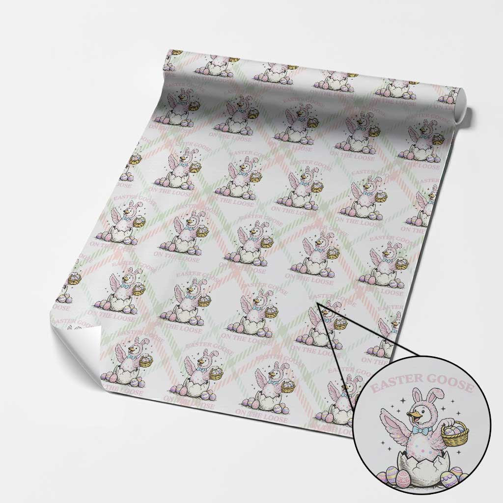 Easter Goose On The Loose Wrapping Paper Roll Funny Easter Egg Hunt Gift TS12 Christmas Plaid Print Your Wear