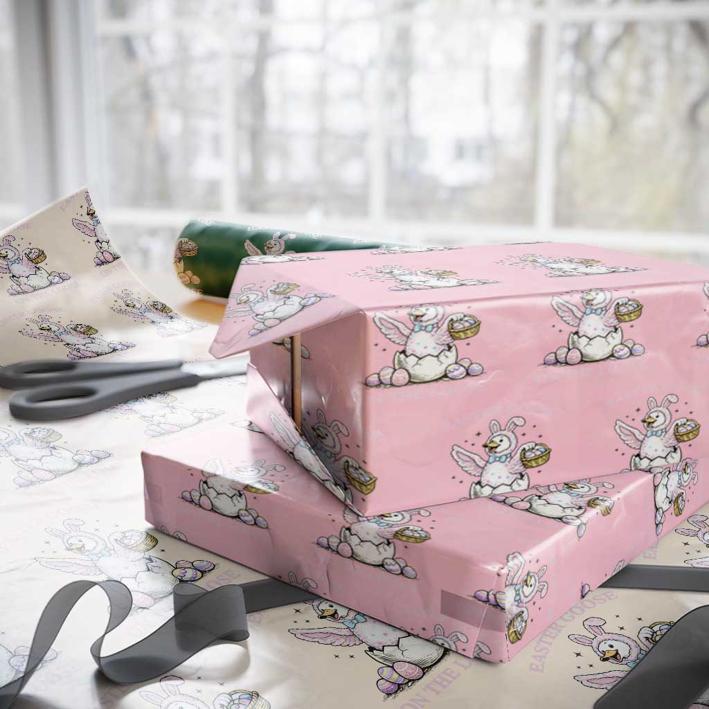 Easter Goose On The Loose Wrapping Paper Roll Funny Easter Egg Hunt Gift TS12 Light Pink Print Your Wear