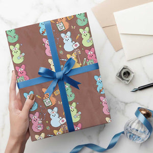 Easter Nurse Bunny Wrapping Paper Roll Funny Nursing Easter Spring Nurse Gift TS10 Mocha Print Your Wear