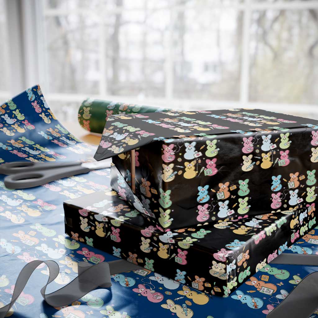 Easter Nurse Bunny Wrapping Paper Roll Funny Nursing Easter Spring Nurse Gift TS10 Black Print Your Wear
