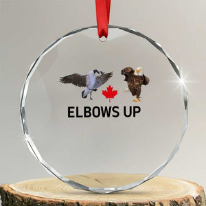 Elbows Up Crystal Glass Ornament Canada Goose Vs Eagle Maple Leaf TS02 Transparent Glass 3'' Circle Print Your Wear