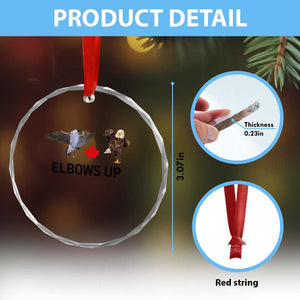 Elbows Up Crystal Glass Ornament Canada Goose Vs Eagle Maple Leaf TS02 Print Your Wear