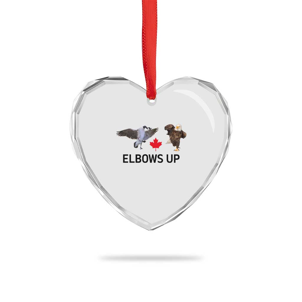 Elbows Up Heart Crystal Glass Ornament Canada Goose Vs Eagle Maple Leaf TS02 Print Your Wear