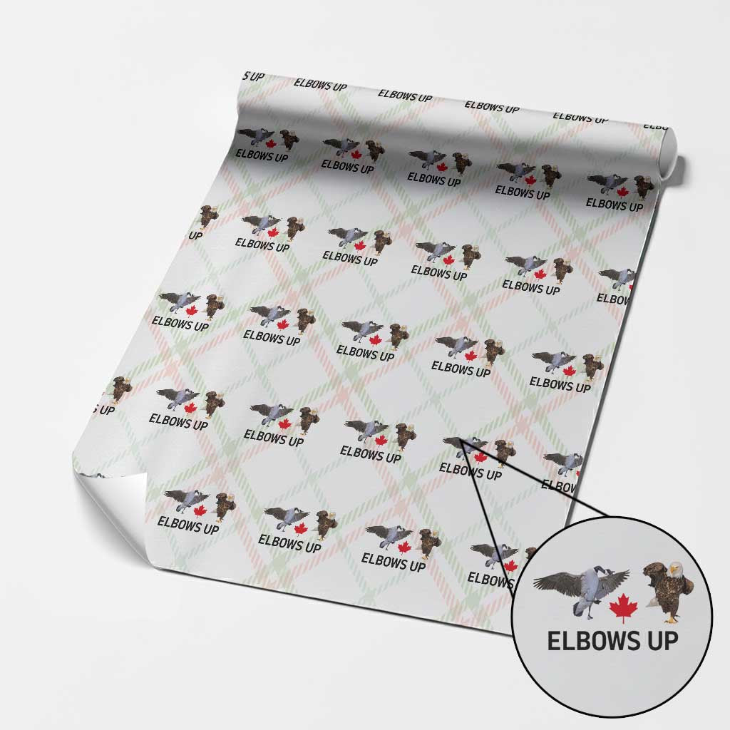 Elbows Up Wrapping Paper Roll Canada Goose Vs Eagle Maple Leaf TS02 Christmas Plaid Print Your Wear