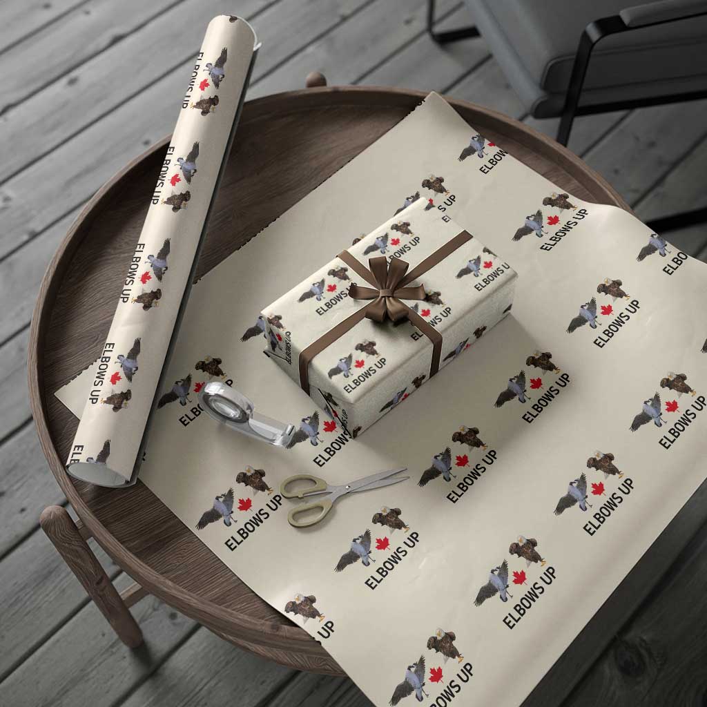 Elbows Up Wrapping Paper Roll Canada Goose Vs Eagle Maple Leaf TS02 Beige Print Your Wear