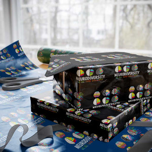 Embrace Neurodiversity Wrapping Paper Roll We All Think Differently TS02 Black Print Your Wear