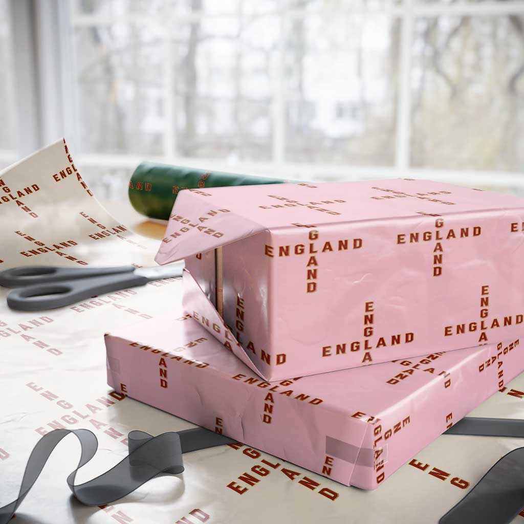 England Pride Cross Shape Typography Graphic Wrapping Paper Roll TS12 Light Pink Print Your Wear