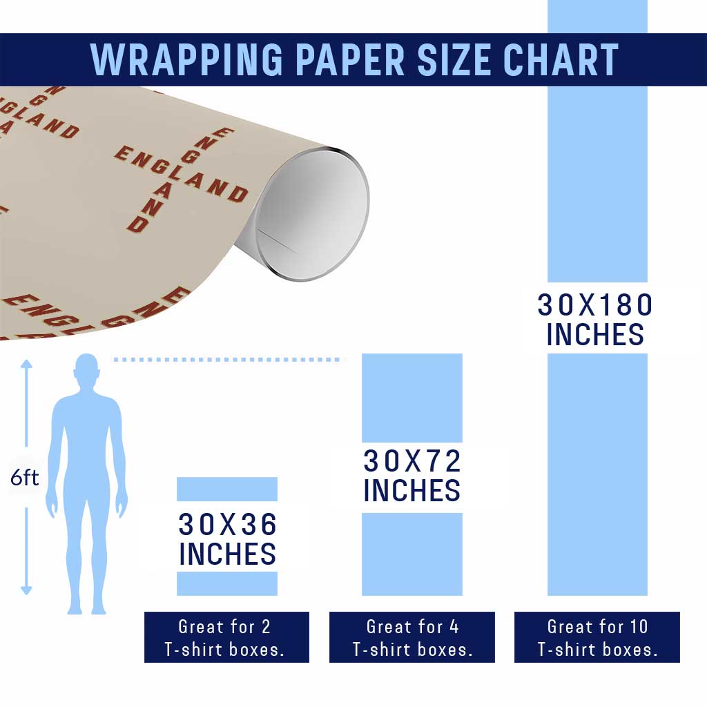 England Pride Cross Shape Typography Graphic Wrapping Paper Roll TS12 Print Your Wear