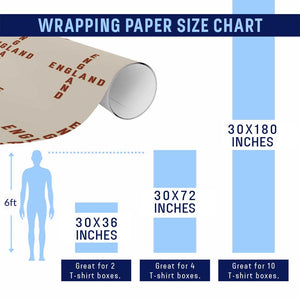 England Pride Cross Shape Typography Graphic Wrapping Paper Roll TS12 Print Your Wear
