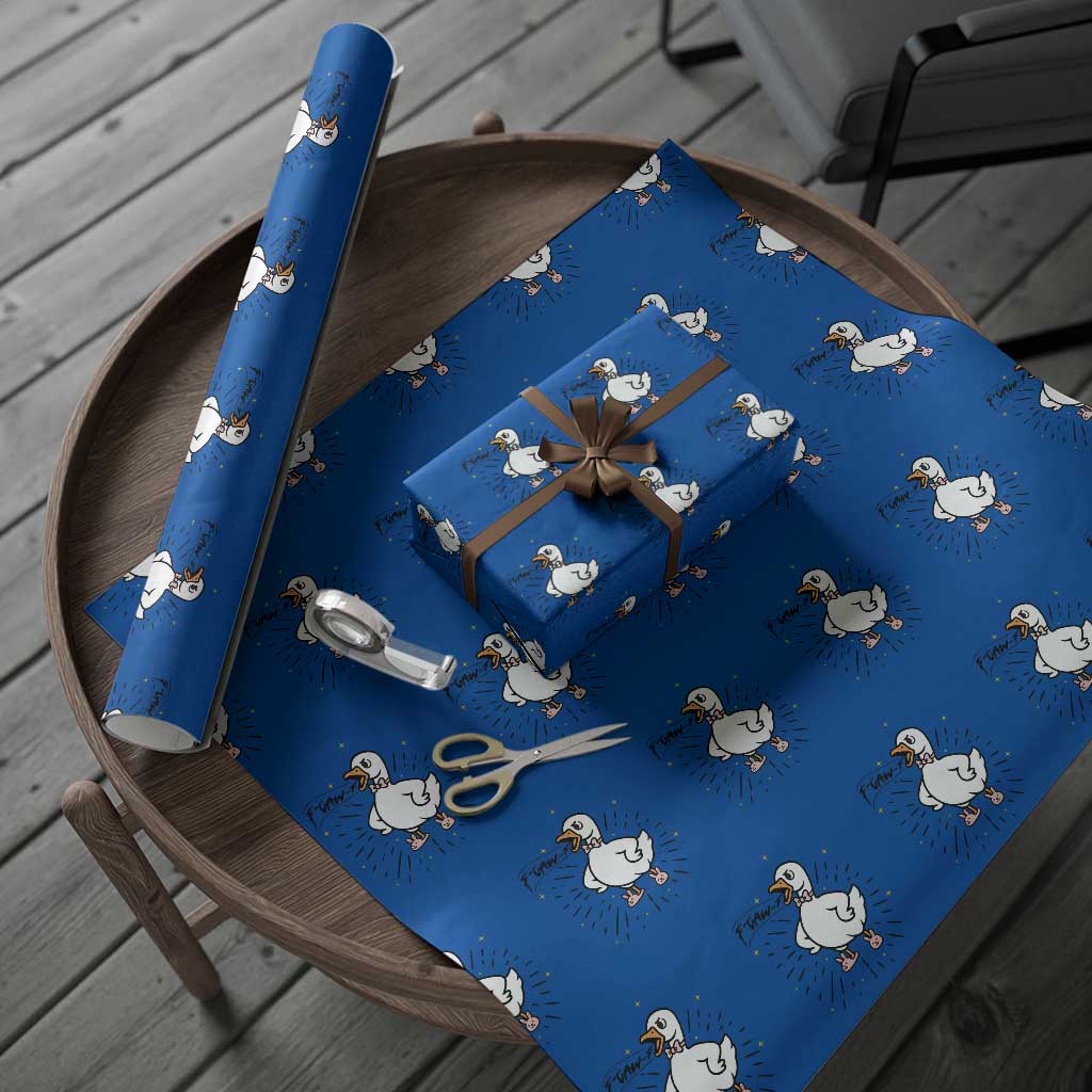 F Caw F Grumpy Goose Wrapping Paper Roll Funny Attitude Meme Gift TS12 Blue Print Your Wear