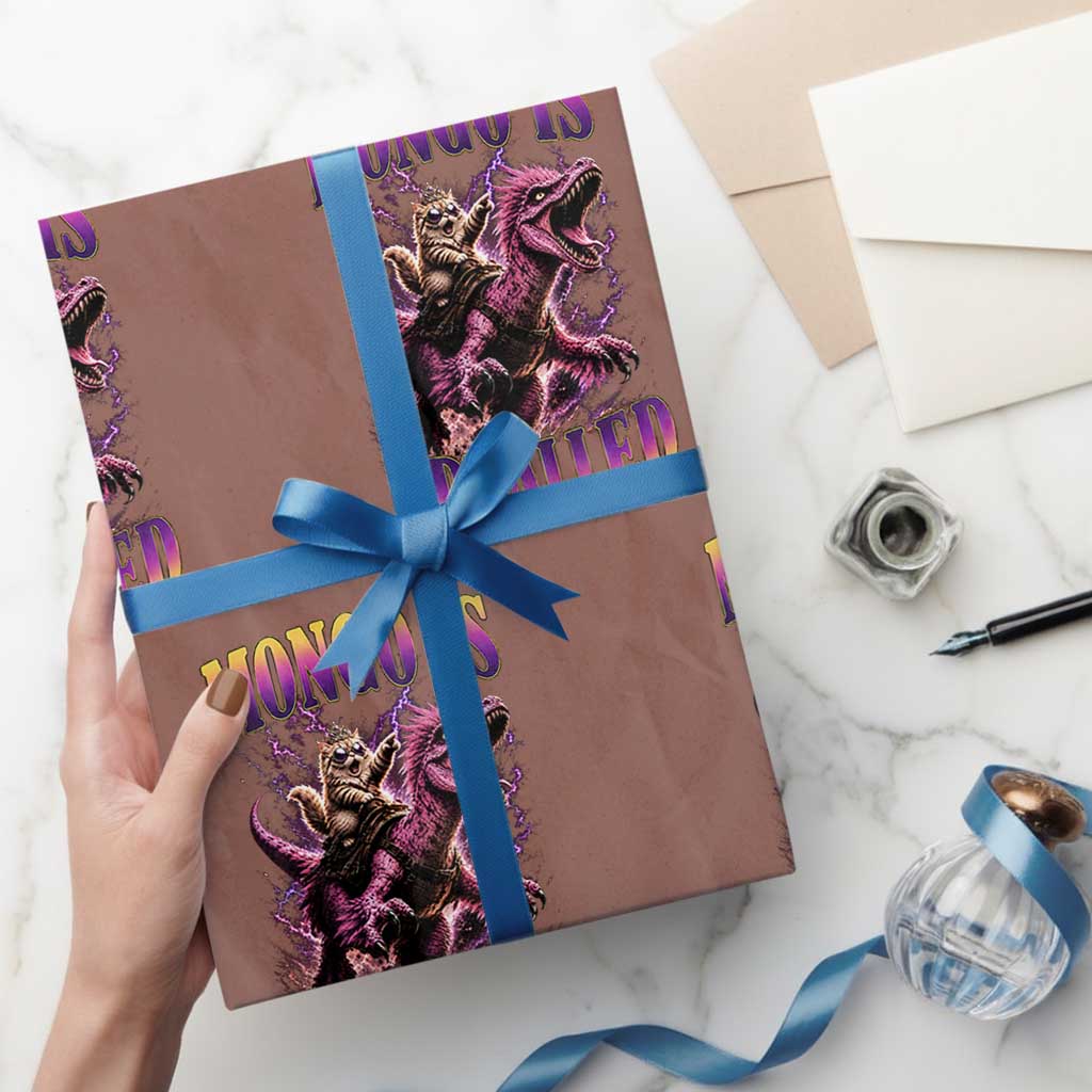 Fantasy Book Reader Geeky Cat Lover Wrapping Paper Roll Mongo Is Appalled TS12 Mocha Print Your Wear