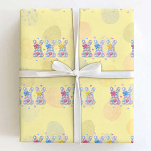 Faux Yarn Easter Bunny Effect Printed Wrapping Paper Roll Coquette Aesthetic Gift TS12 Light Yellow Print Your Wear
