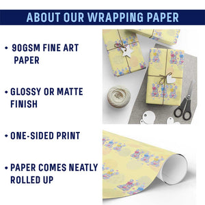 Faux Yarn Easter Bunny Effect Printed Wrapping Paper Roll Coquette Aesthetic Gift TS12 Print Your Wear