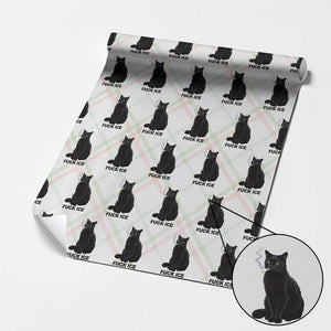 Fck Ice Smoking Cat Wrapping Paper Roll Subtle FDT Black Cat Meme TS10 Christmas Plaid Print Your Wear