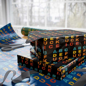 Fck Ice Wrapping Paper Roll Retro Protest Chinga La Migra Subtle FDT TS10 Black Print Your Wear