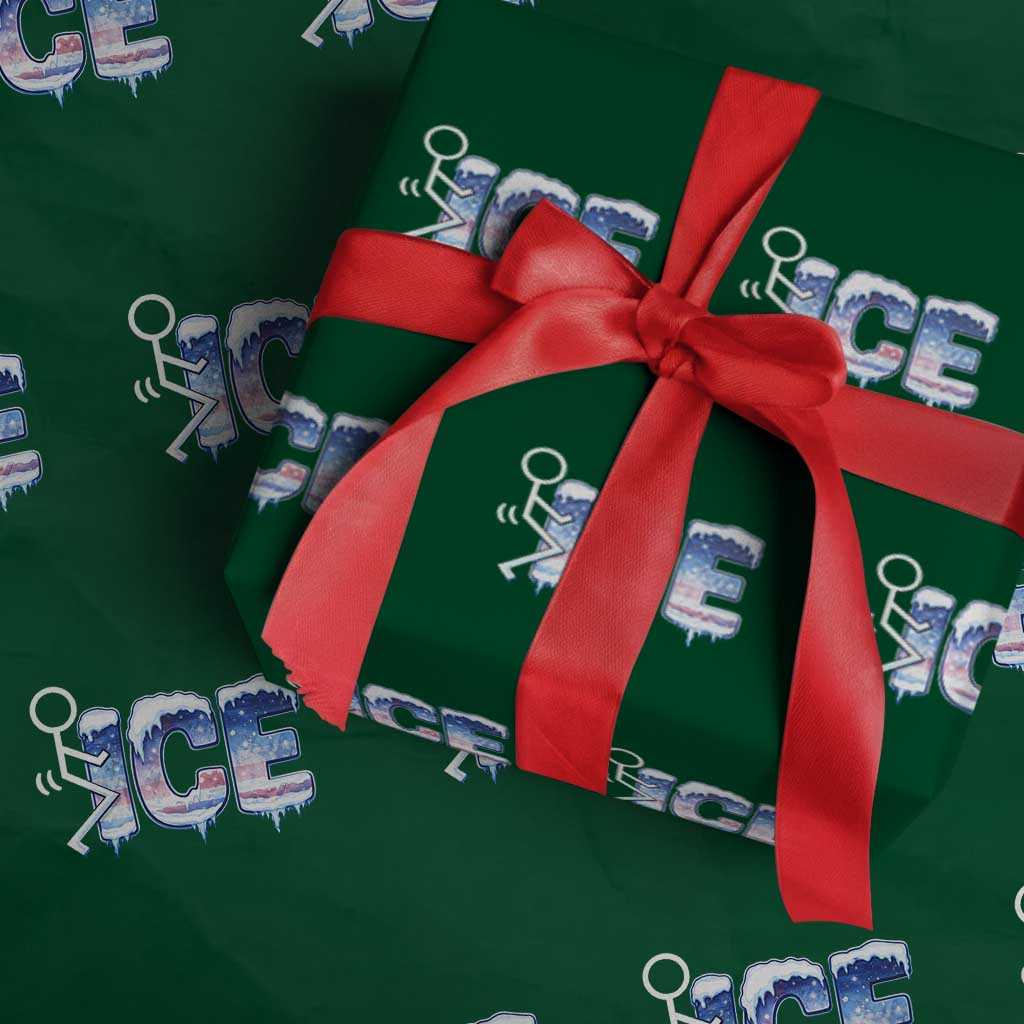 Fck Ice Wrapping Paper Roll Sarcastic Immigration Protest TS10 Green Print Your Wear