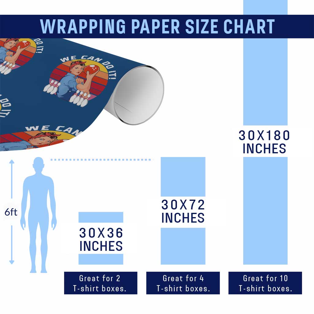 Feminist Bowling Wrapping Paper Roll We Can Do It TS12 Print Your Wear