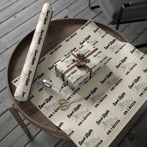 Feminist Cat Wrapping Paper Roll Equal Rights or I Bites Human Rights TS10 Beige Print Your Wear