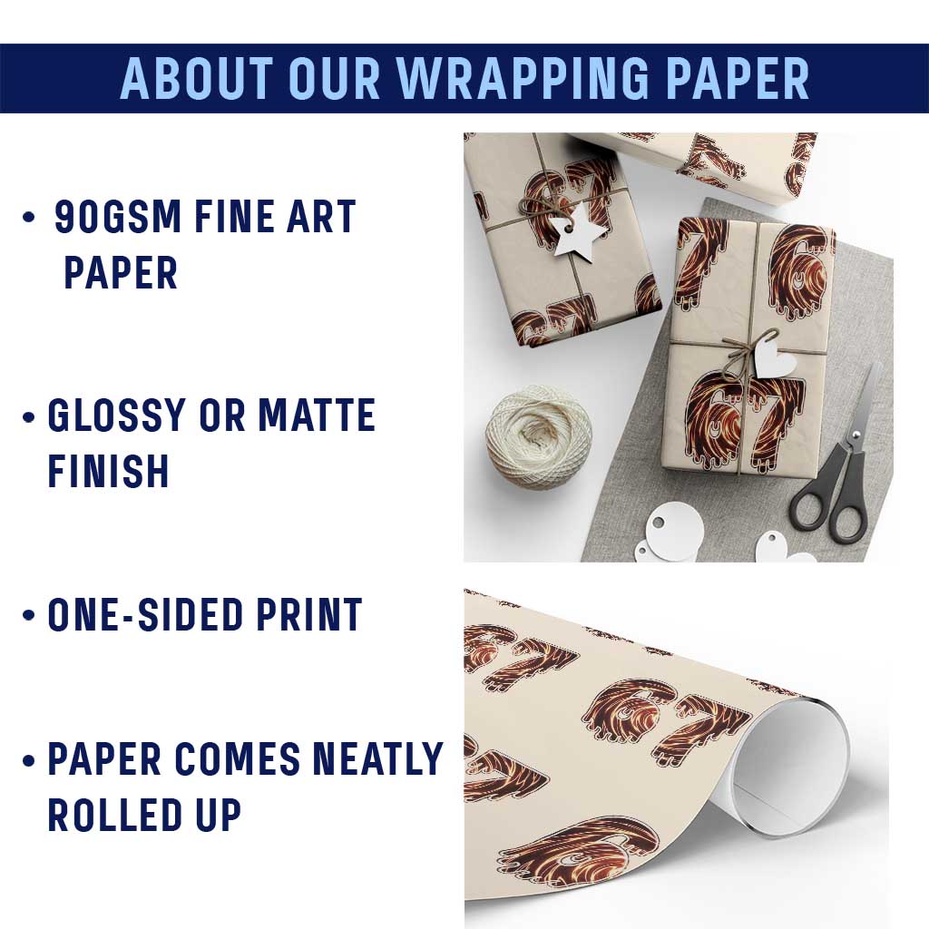 Fire Swirl Effect Printed Wrapping Paper Roll Six Seven Meme TS12 Print Your Wear