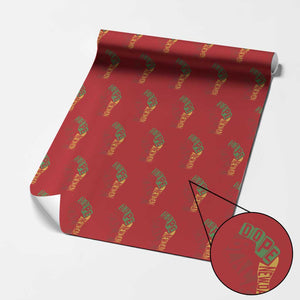 First Fathers Day Black Dad Wrapping Paper Roll New Dad Gift TS12 Red Print Your Wear