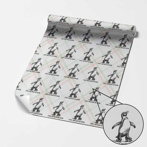 Flight Was Never An Option Wrapping Paper Roll Funny Penguin Roller Skates TS12 Christmas Plaid Print Your Wear