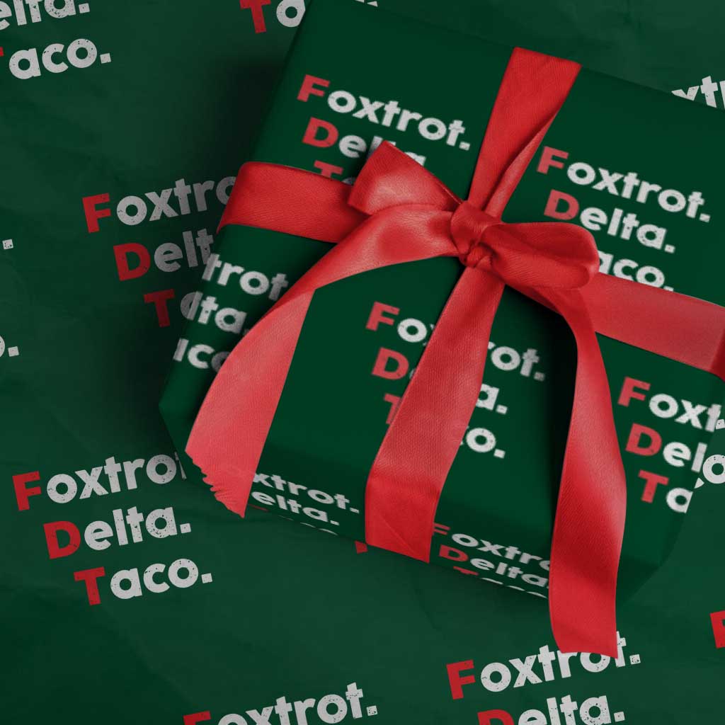 Foxtrot Delta Taco Wrapping Paper Roll Subtle FDT Resist TS10 Green Print Your Wear