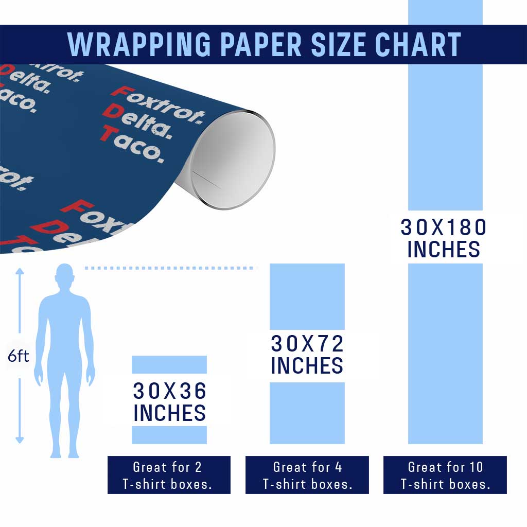 Foxtrot Delta Taco Wrapping Paper Roll Subtle FDT Resist TS10 Print Your Wear