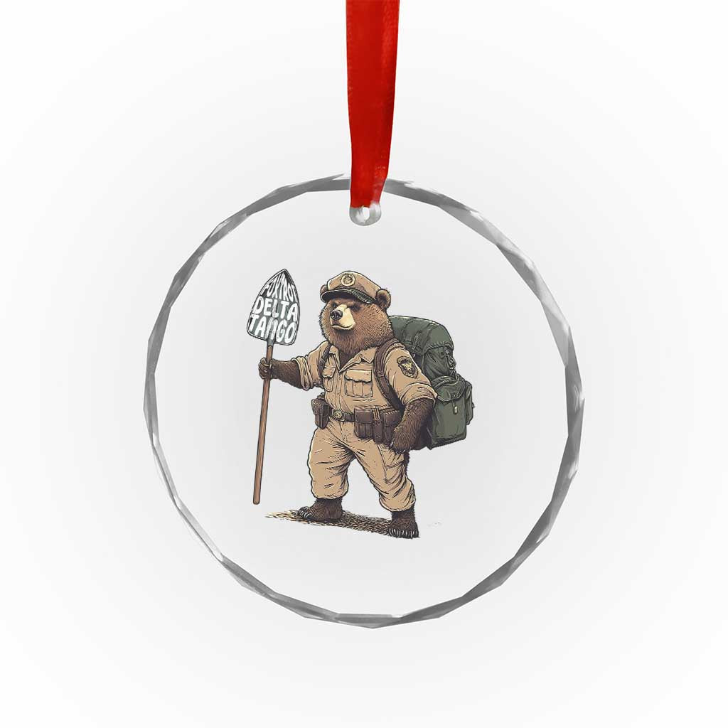 Foxtrot Delta Tango Resist Bear Crystal Glass Ornament TS02 Print Your Wear
