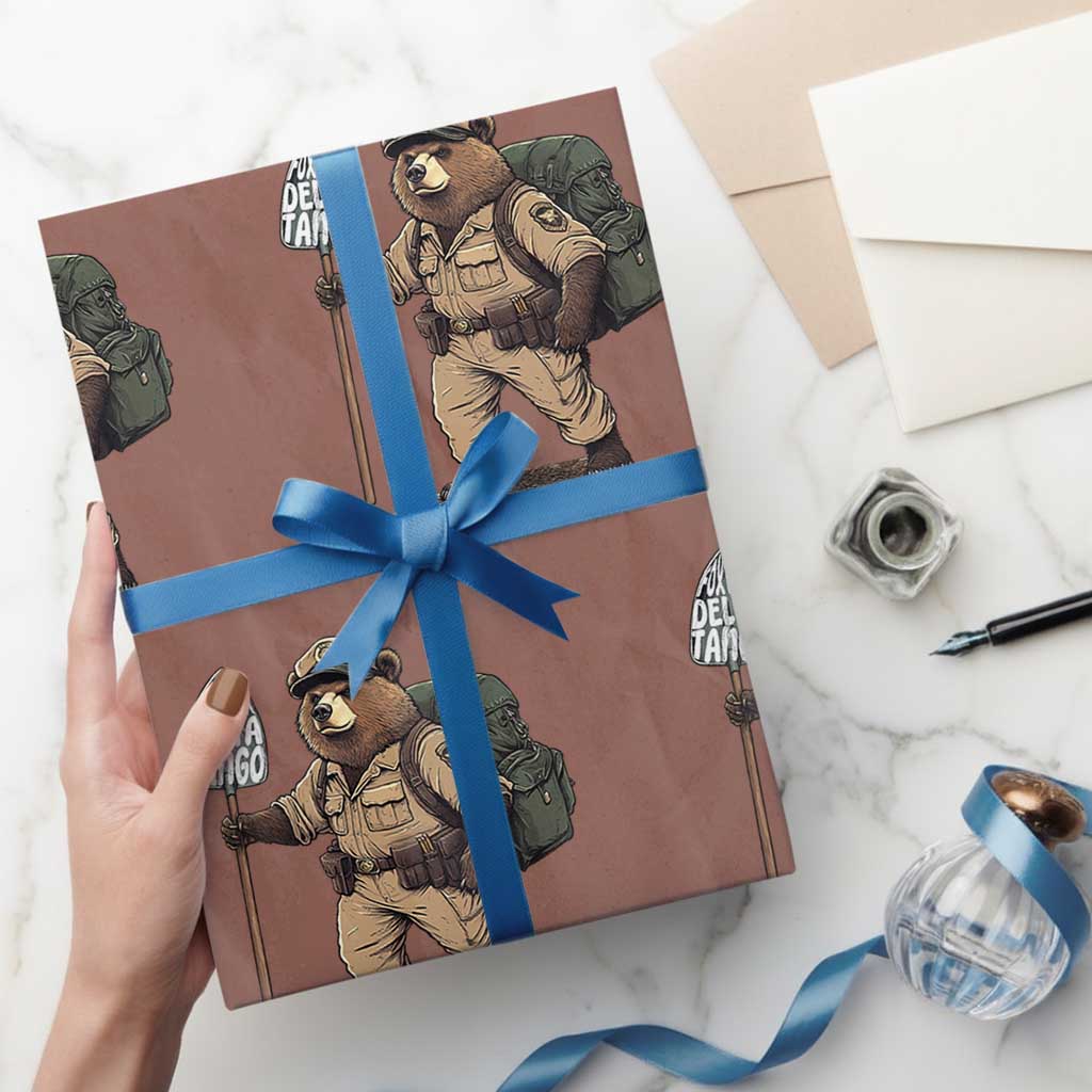 Foxtrot Delta Tango Resist Bear Wrapping Paper Roll TS02 Mocha Print Your Wear