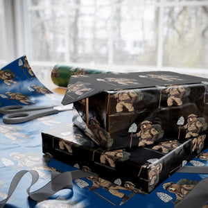 Foxtrot Delta Tango Resist Bear Wrapping Paper Roll TS02 Black Print Your Wear