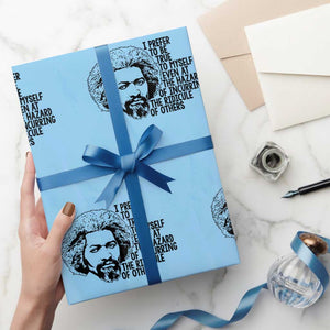 Frederick Douglass Pride Quote Wrapping Paper Roll TS14 Light Blue Print Your Wear